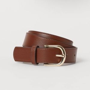 H&M brown belt size large with gold hardware never worn